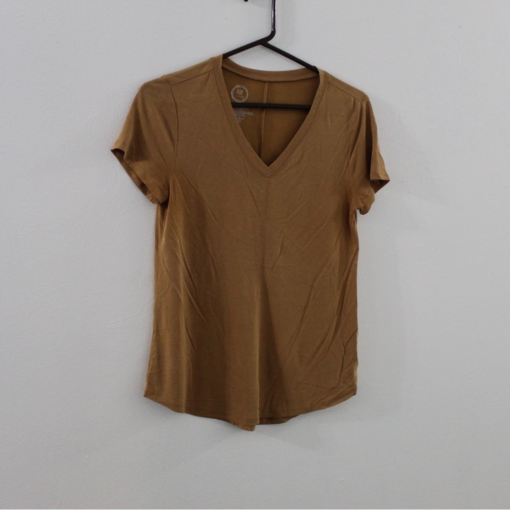 Elegant Tan V-Neck Women's Tee